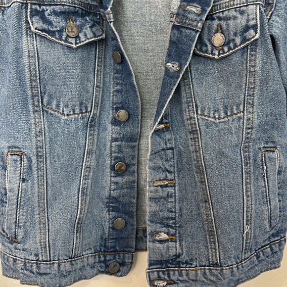 Carmar Denim Jacket with Red Striped sleeve women’s small medium wash cool jean - Picture 4 of 13